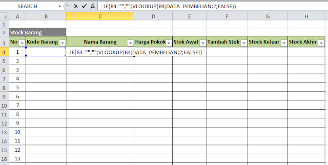 Aplikasi Excel mengurangi stock barang secara otomatis