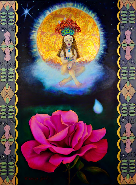 The Empress Moon Meditates Upon The Rose of Gratitude by Minaz Jantz