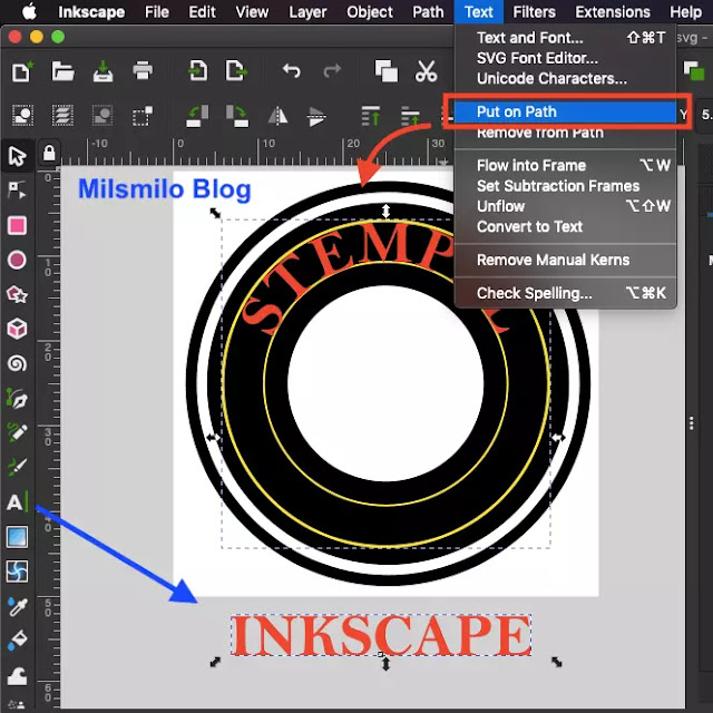 Cara membuat stempel di inkscape, cara membuat desain stempel di laptop menggunakan inkscape