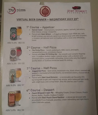 Odell Beer Dinner Menu