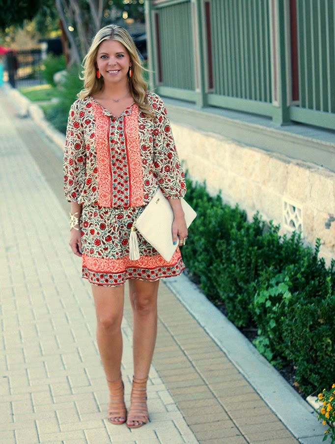 Orange Floral Top and Skirt