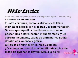 ▷ Significado del nombre Mirinda