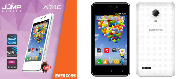 Evercoss A74C, Smartphone Quad Core Dual SIM 3G Rp600 ribuan