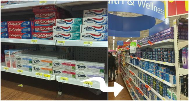 tom's of maine toothpaste location in walmart