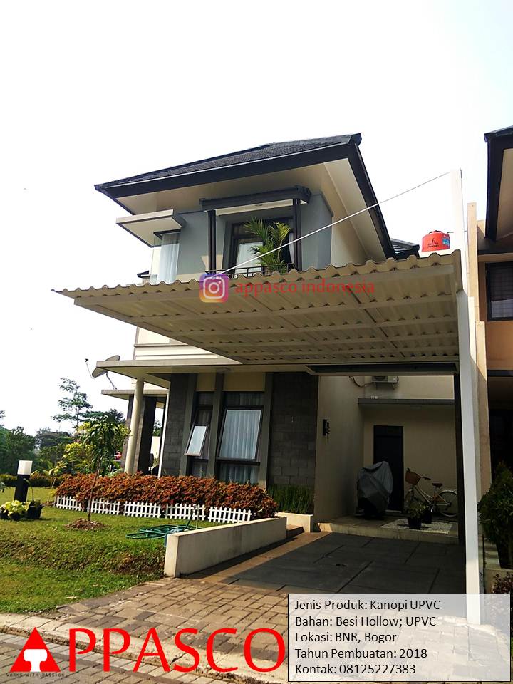 Kanopi Minimalis Besi Hollow Atap UPVC di BNR Bogor desain rumah