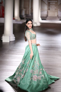 Kiara Advani Hot Photos in Green Lehenga