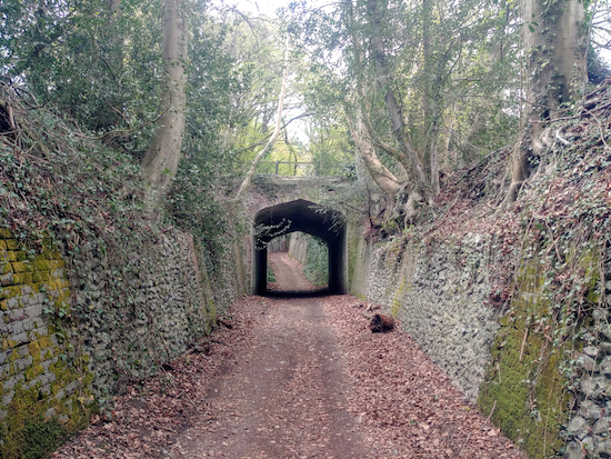 Roman road going under Devil's Bridge near Frithsden