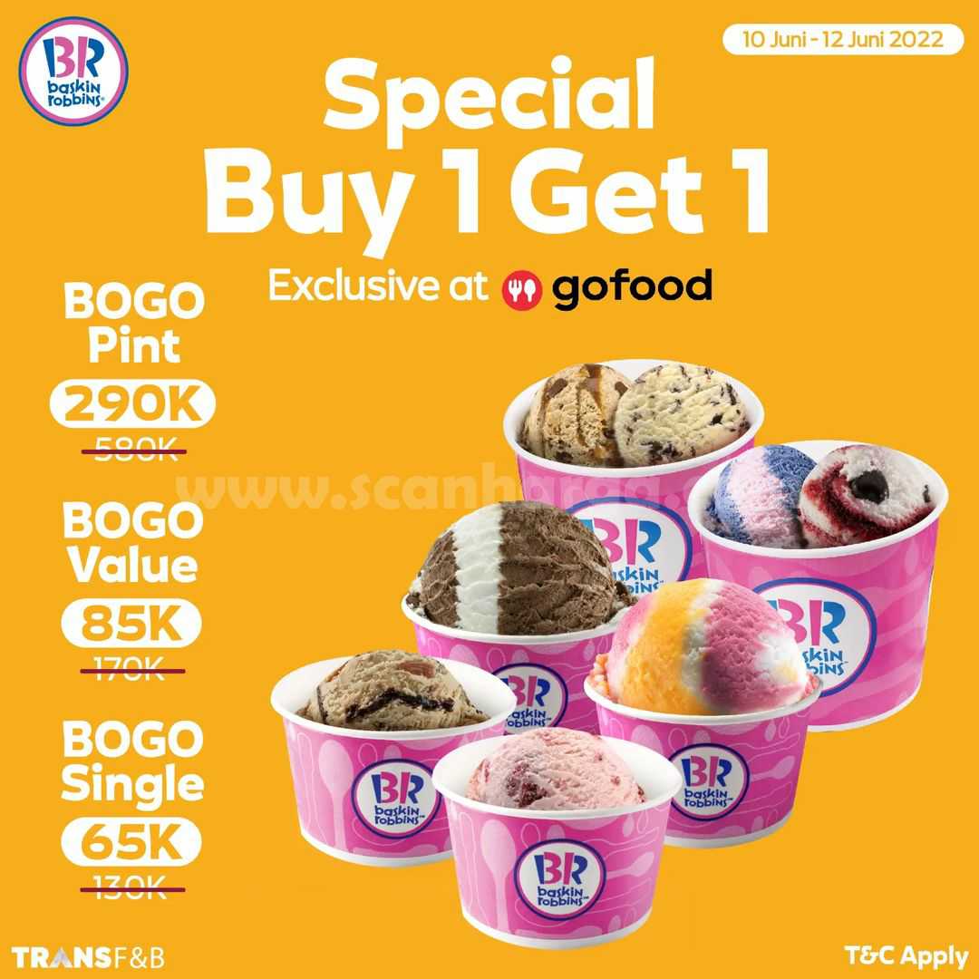 Baskin Robbins Promo Buy 1 Get 1 Spesial via Gofood