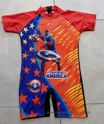 baju renang anak diving karakter avengers si captain america