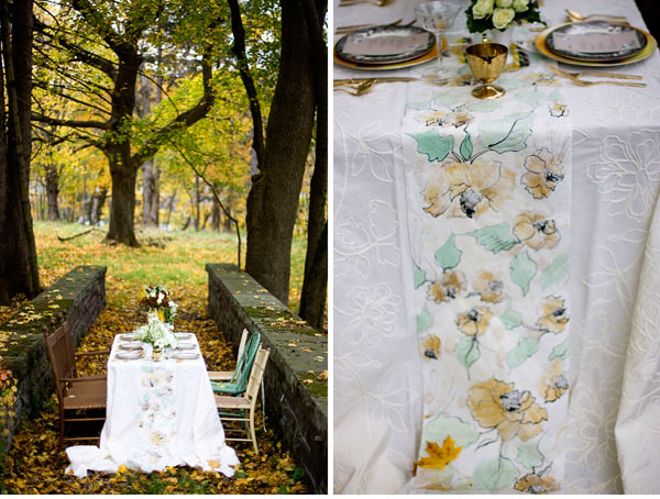 table Paper Lane:  a vintage Party runners Runners: Wrapping Gorgeous   Juneberry on Table A