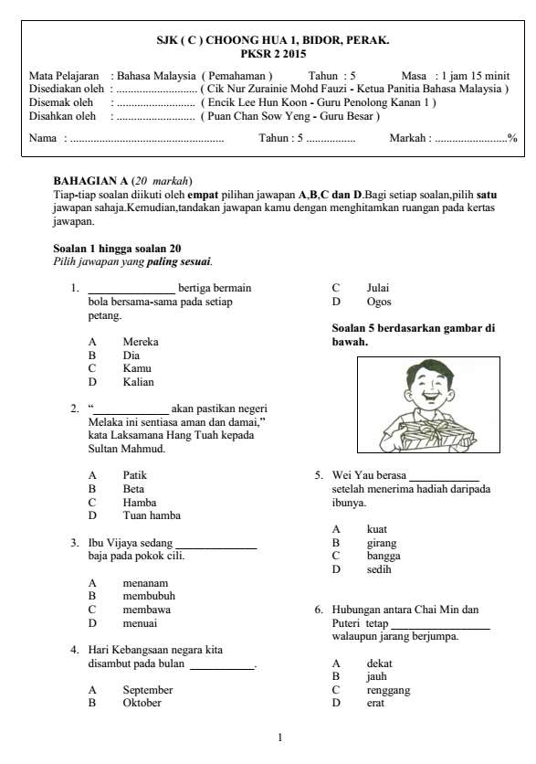 Ujian Pemahaman & Penulisan Bahasa Malaysia Tahun 4 ...