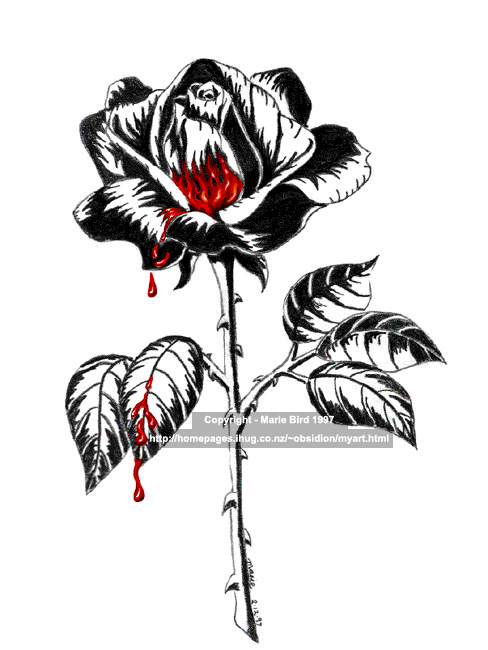 Left the lone black rose to a wilting moon