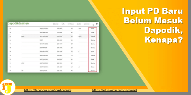 Input PD Baru Belum Masuk Dapodik, Kenapa?