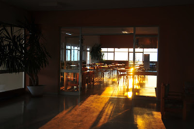 Empty Dining Room at Sunset