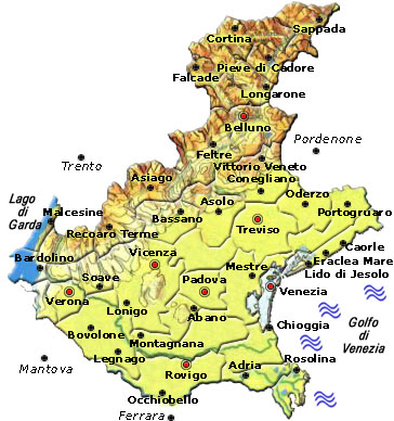 Veneto Map Geography Regions