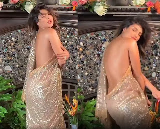 Priyanka Chopra backless blouse images.