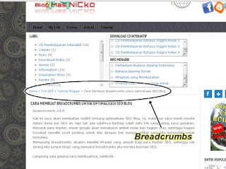 Breadcrumbs di blogger