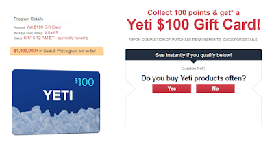  Yeti $100 Gift Card