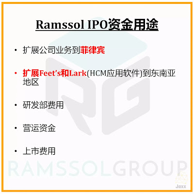 Ramssol IPO 大马科技股 - Ramssol Group Berhad 人力资源管理HCM IPO 资金用途