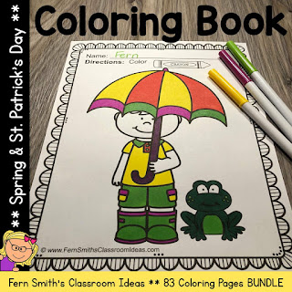 St. Patrick's Day Coloring Pages and Spring Coloring Pages Bundle