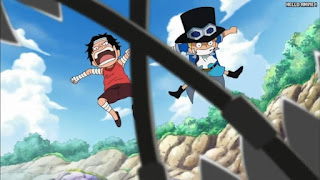 ワンピースアニメ 幼少期 495話 エース サボ | ONE PIECE Episode 495