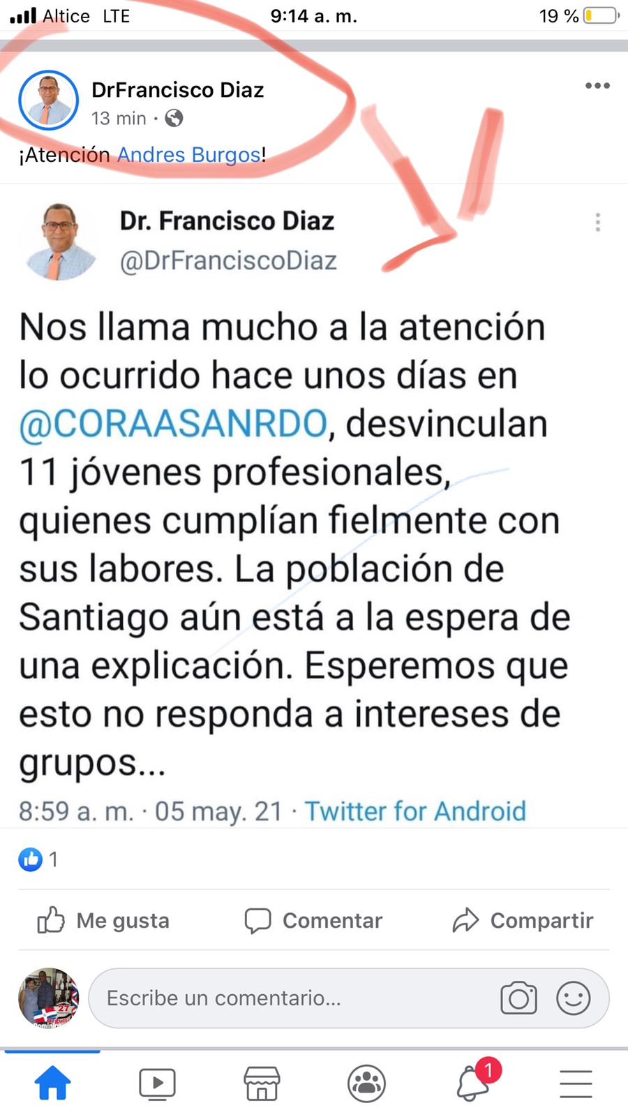 Diputado del PRM en Santiago pide explicación a Coraasan por cancelación de 11 jóvenes