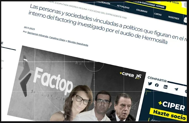 Ciper revela millonarias operaciones entre Factop y familia Alessandri, Andrea Molina y sociedad de Frei