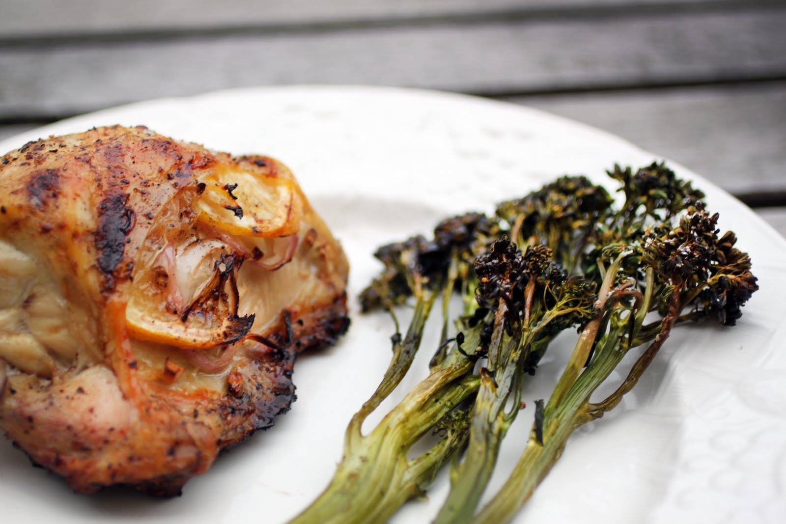 Grilled Split Chicken Breasts with Roasted Baby Broccoli ...