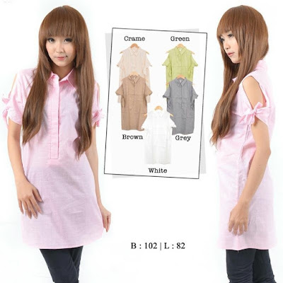 Kemeja Anita Long Body Blouse - 10419