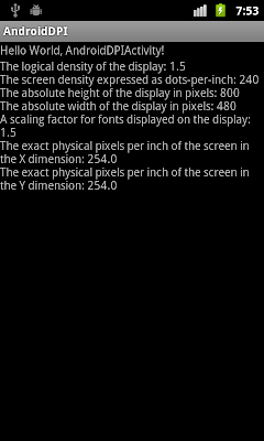 Get screen size in DPI