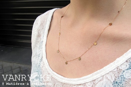 Nouveauté Vanrycke collier Marrakech sequin or rose