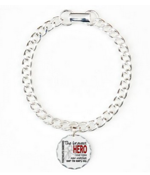 CafePress Bravest Hero I Knew Mesothelioma Charm Bracelet, O Charm Bracelet, One Charm - Standard Multi-color