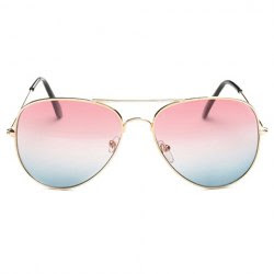  2 Chic Gradual Color Lenses Metal Frame Sunglasses For Women