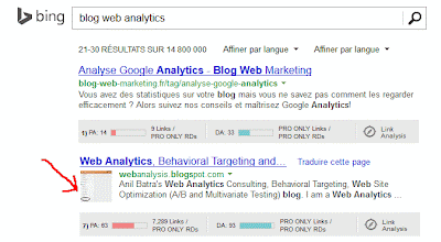 affichage image associee a url dans serps naturelle de Bing - resultats enrichis