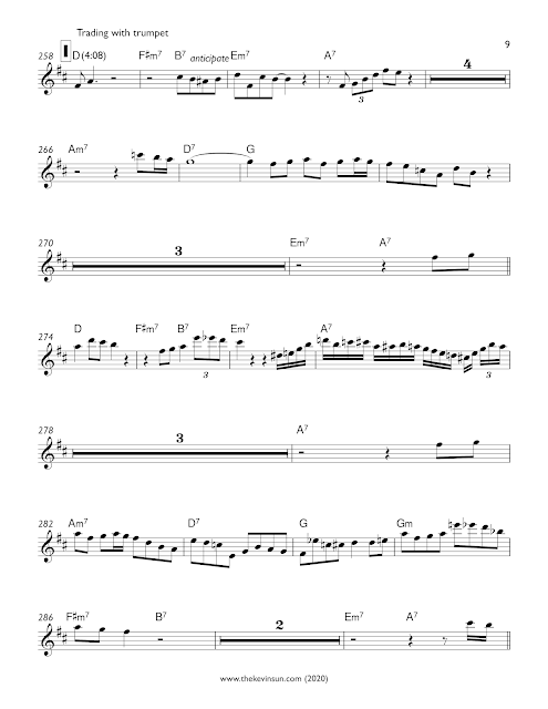 "Fine and Dandy" – Charlie Parker Solo Transcription (Eb) 1950 Sweden Page 9