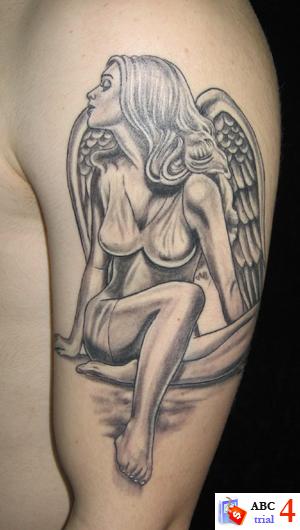 Beautiful Angel Women Tattoos Desaign On Arm