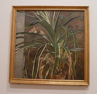 artwork, by, famous painters, Lucian Freud's Interior with plant