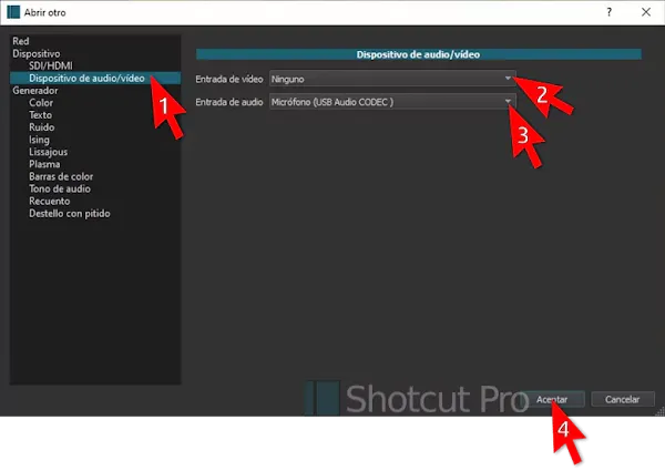 Procedemos a configurar el microfono para que sea detectado por la entrada de audio del sistema