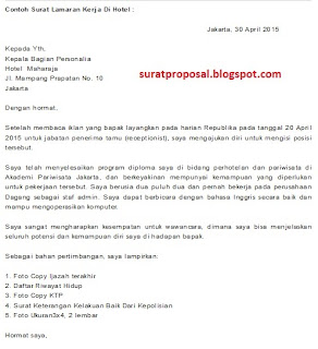 Contoh Surat Lamaran Kerja Di Hotel 2017  Kumpulan Contoh 