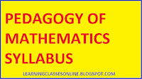 pedagogy of math b.ed syllabus and curriculum