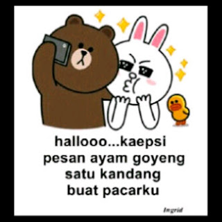 dp BBM line - Brown and Coni halo kepasi pesan ayam goyeng