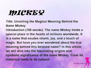 meaning of the name "MICKEY"