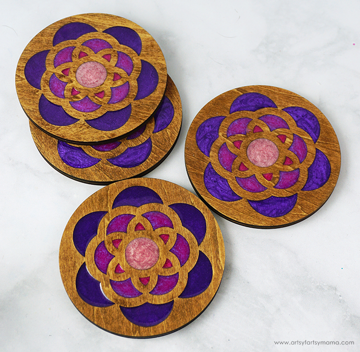 Resin Inlay Floral Coasters