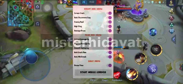 Apk Mod Menu ML| Musuh Bot, High Damage, Ping Stable, Bypass Anti Banned