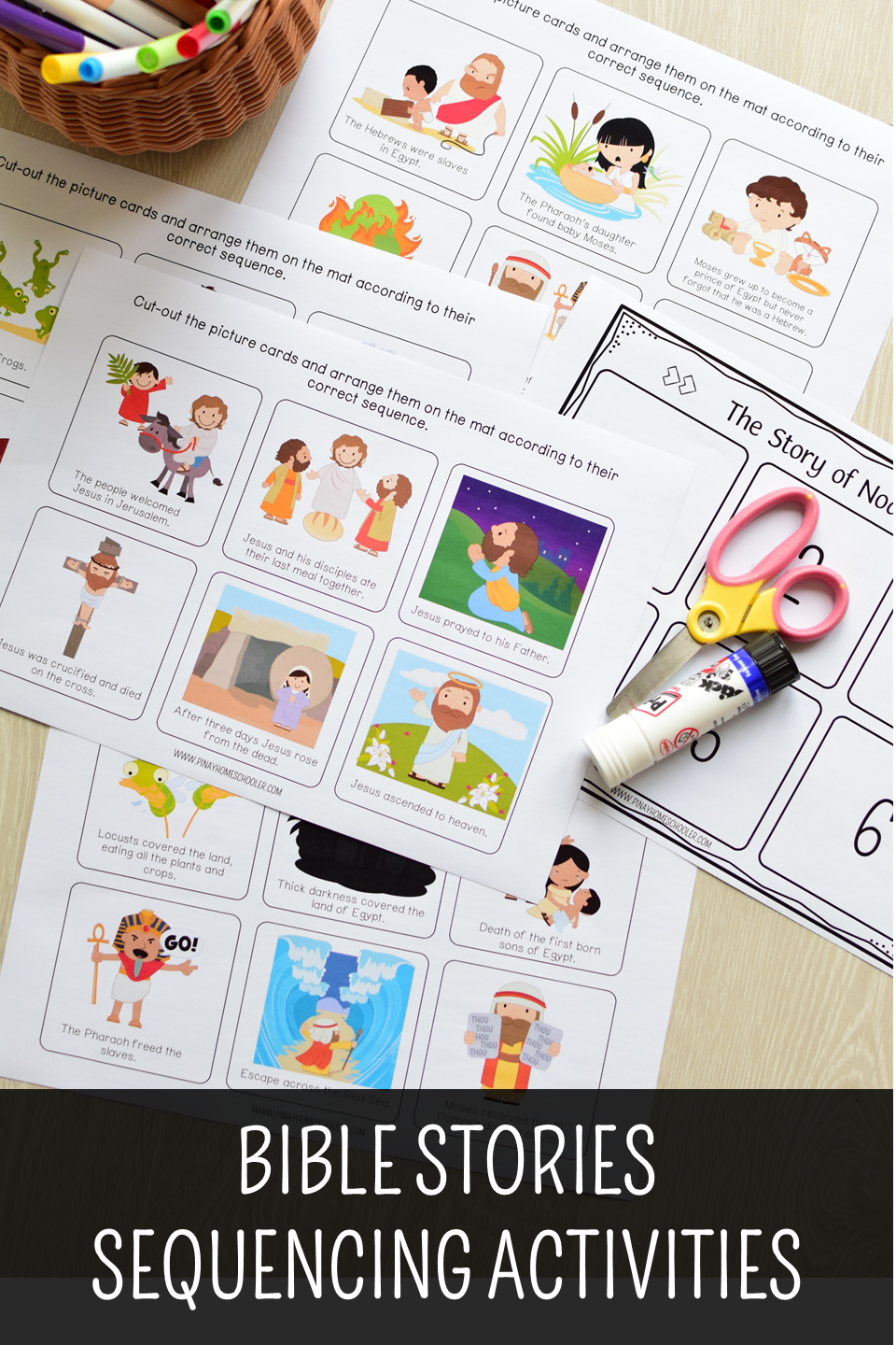 Bible Stories Sequencing Activity Cards