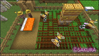 Minecraft　村人増殖ストック装置　農民が畑で作業