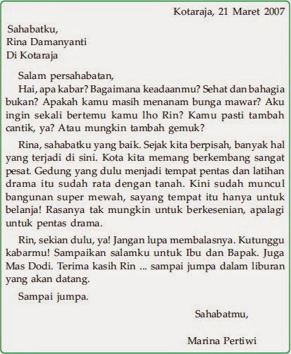 Contoh Surat Pribadi Persahabatan