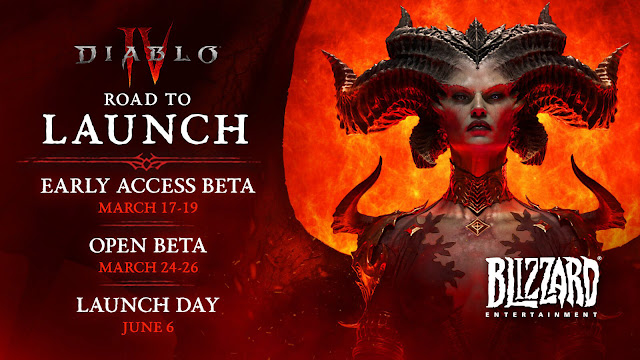 diablo iv open beta release date d4 early access weekends playable sanctuary prologue act 1 fractured peaks upcoming action role-playing game blizzard entertainment pc steam playstation ps4 xbox one series x/s xb1 x1 xsx