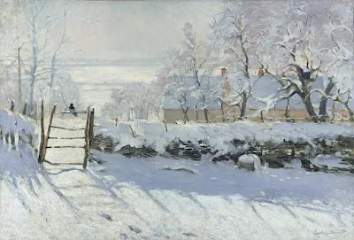 The Magpie, 1868–1869. Musée d'Orsay, Paris; one of Monet's early attempts at capturing the effect of snow on the landscape. See also Snow at Argenteuil painting Claude Monet