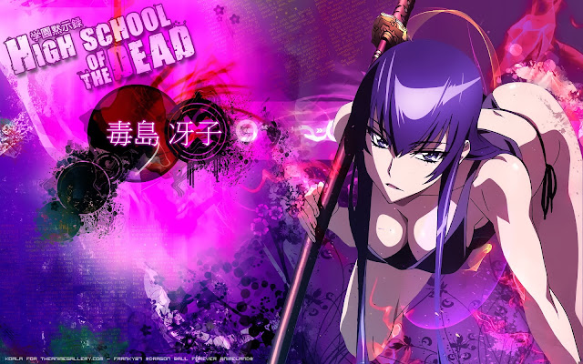  Saeku Busujima Highschool of the Dead HOTD Anime Sexy Hot Girl Samurai Sword HD Wallpaper Desktop Background